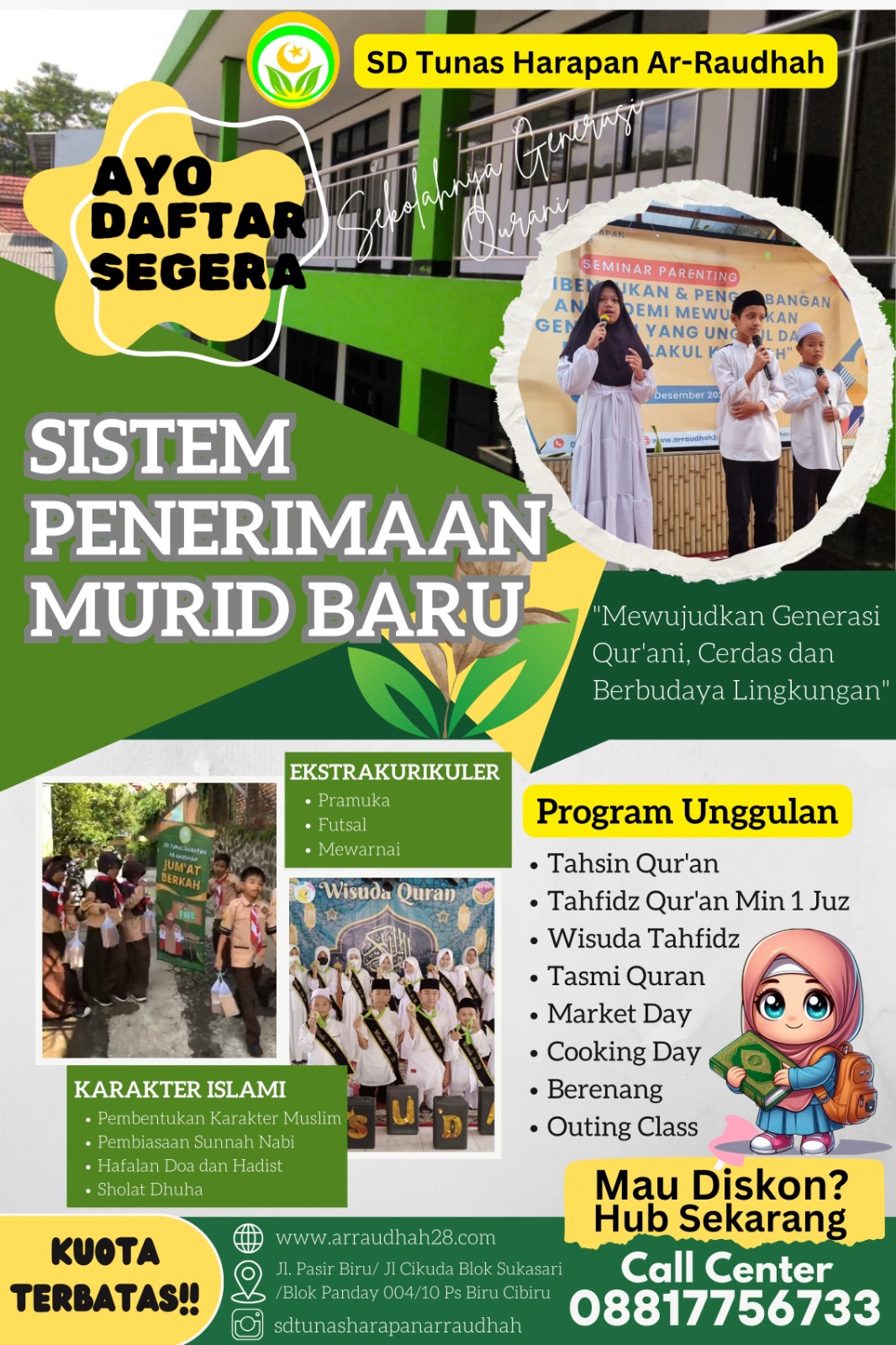 Informasi SD Tunas Harapan Ar-Raudhah Membuka Penerimaan Murid Baru Tahun Ajaran 2026/2027